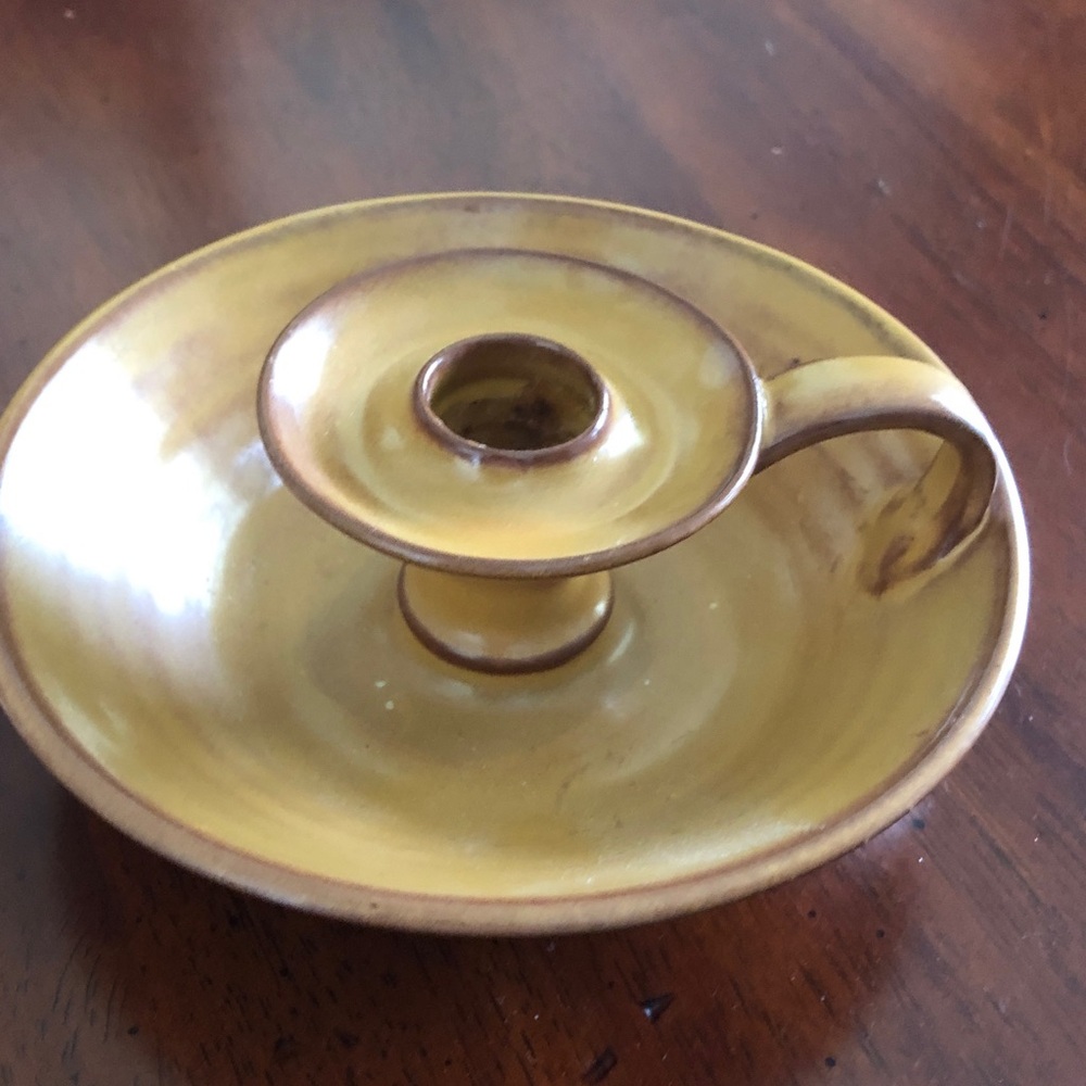 Estate Studio Art Pottery Candle Holder Chamber Stick